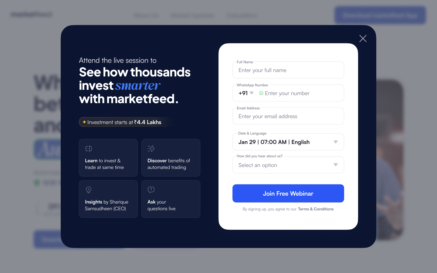Modal screen